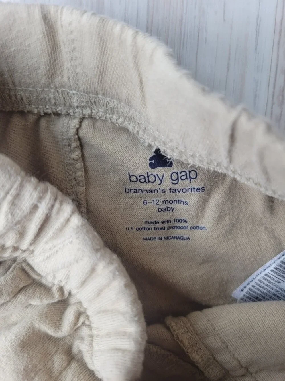 Baby Gap 2 pair shorts heathered gray and tan size 6-12 months